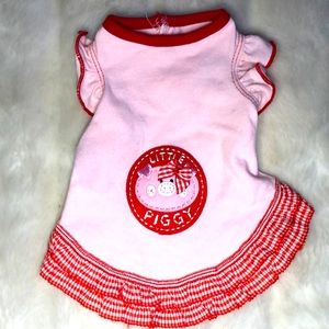 Dog ❤️ Pink and Red Dog Dress xtra small